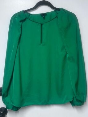 Who What Wear Emerald Green Long-Sleeve Blouse